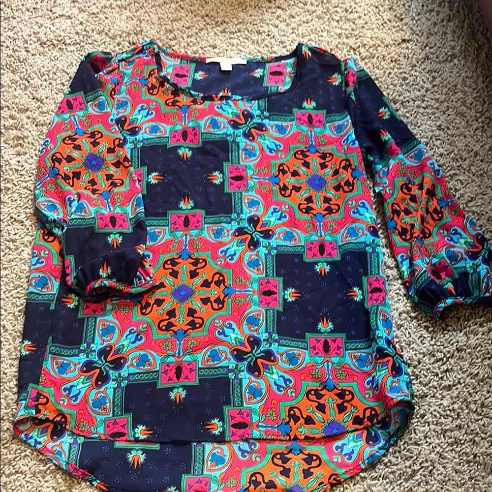 Miami Blue Graphic Relaxed Blouse